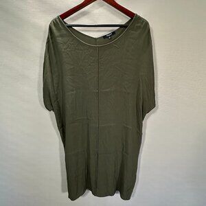 Madewell Tunic Dress Womens Large Short Dolman Sleeve Olive Green Shift Pullover